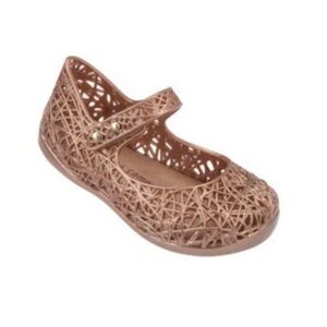 Mini Melissa Campana Zig Zag Slip On Flat Rose Gold Bronze
